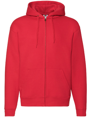 Premium Hooded Sweat Jacket in rot