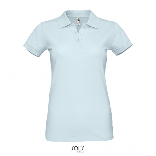 Damen Poloshirt creamy blue